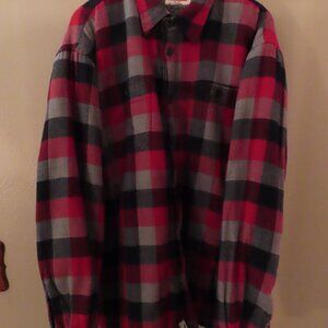 Wrangler Flannel Jacket; Buttons; Lined; Side Pockets; Plaid; Size LG